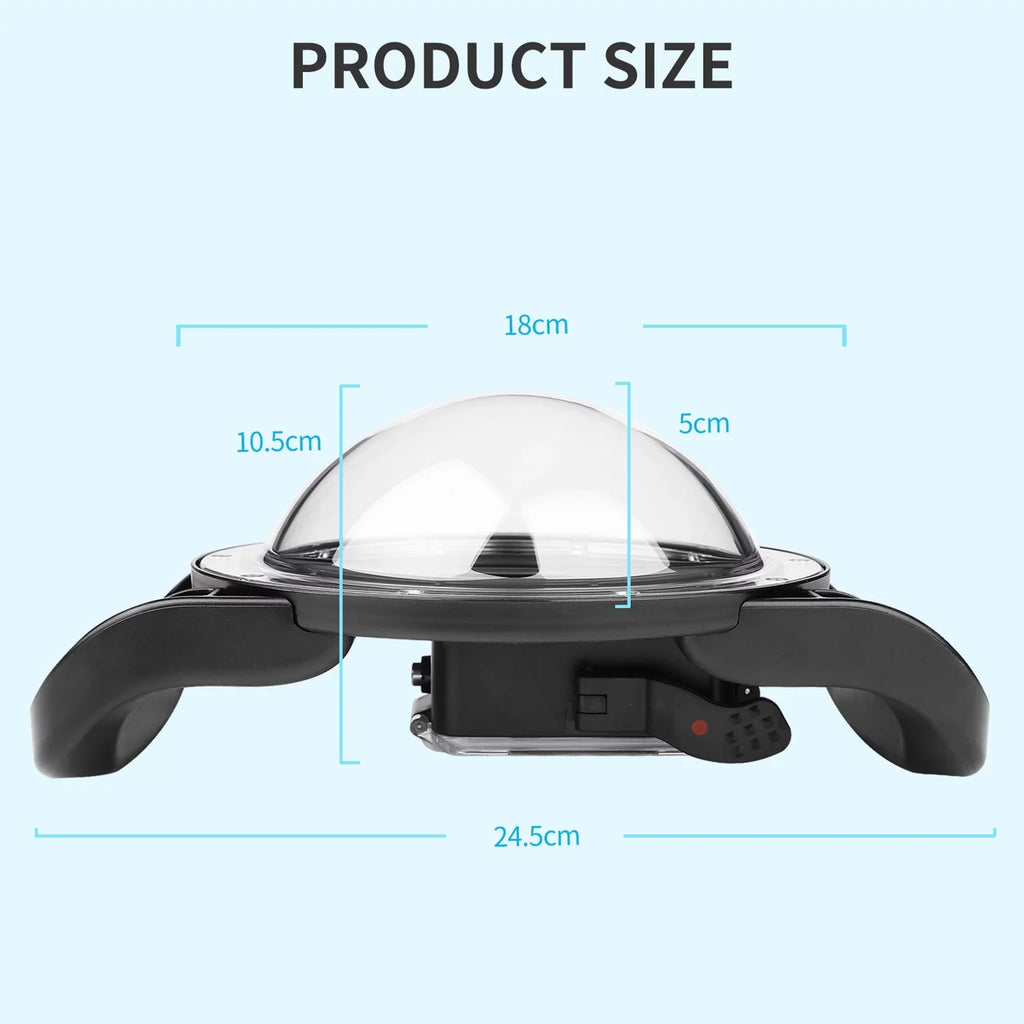 XTGP559 Dual Handle Dome Port Case - 45m Waterproof, 180° Wide Angle for Hero 9 Black Hero 10