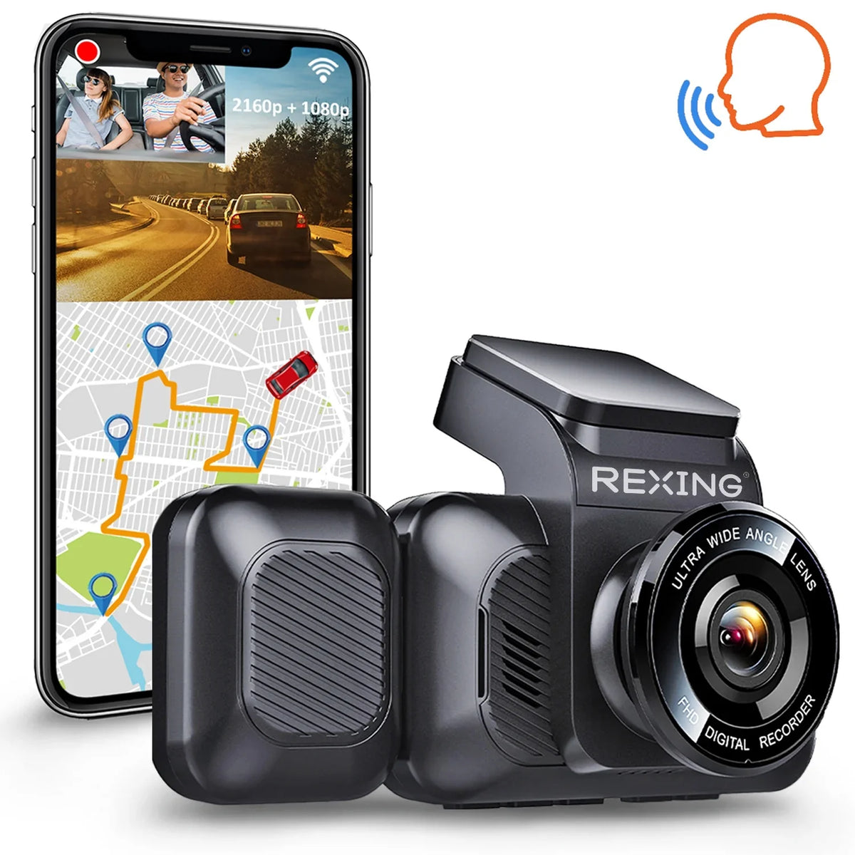 V5C Dash Cam Front 4K & 1080p Cabin Camera w/ Modular Capabilities, Wi-Fi, and