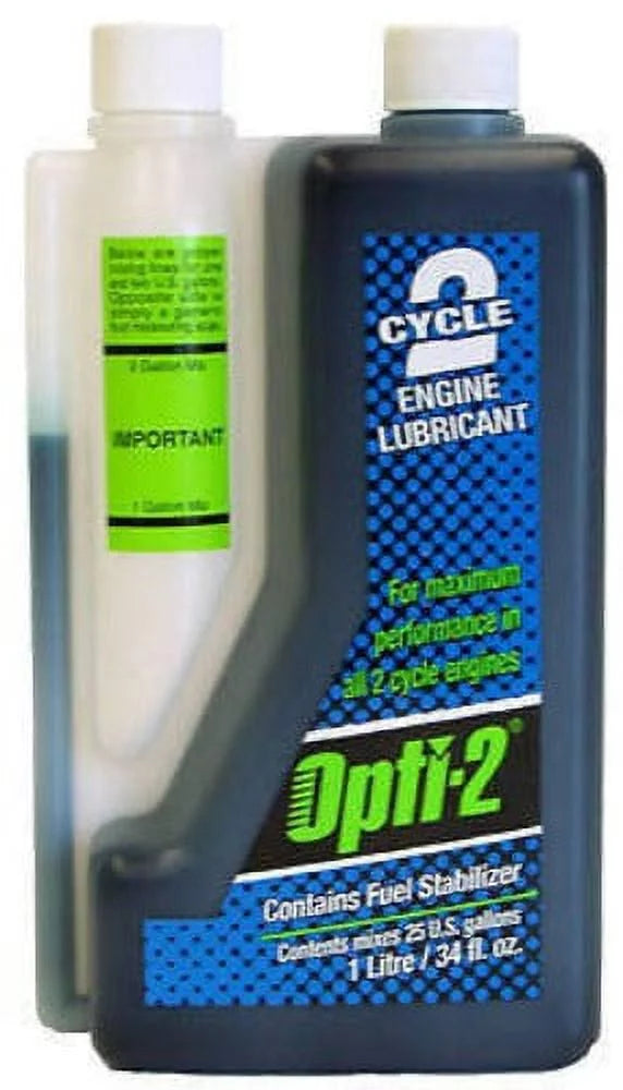 Interlube Opti-2 20112 34 oz Bottle of 2-Cycle Oil Lubricant With Fuel Stabilizer - Quantity of 6