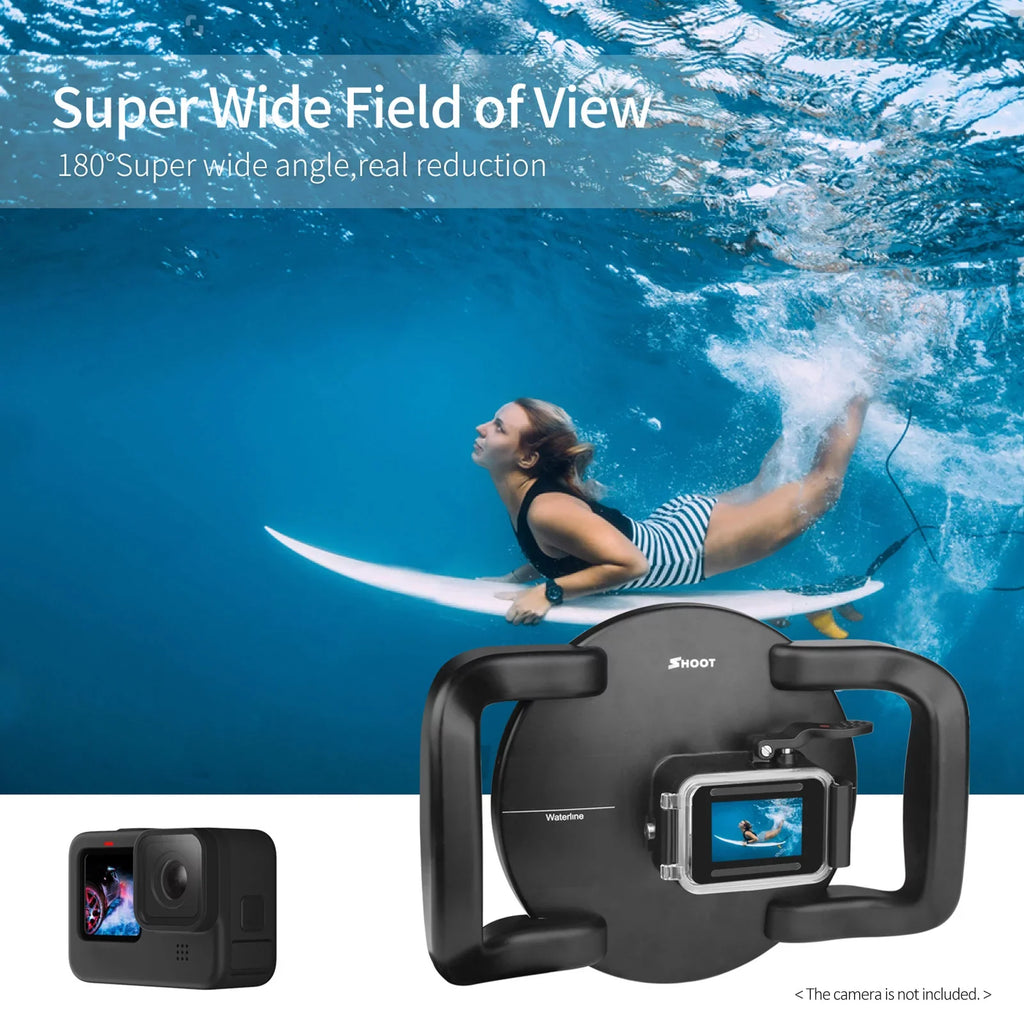 XTGP559 Dual Handle Dome Port Case - 45m Waterproof, 180° Wide Angle for Hero 9 Black Hero 10