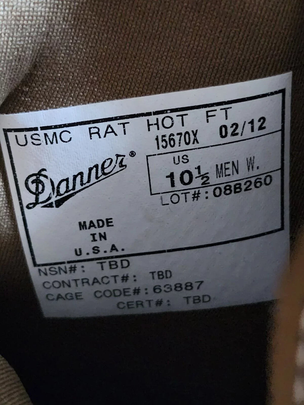 Military Outdoor Clothing Never Issued 10.5W  Coyote Danner Hot Weather   Boot Style 15670X