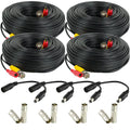 Amcrest 4-Pack 100 Feet Pre-Made All-in-One Siamese  Video and Power  Security Camera Cable with Two Female Connectors for 960H & - Camera and  (SCABLEHD100B-4pack)