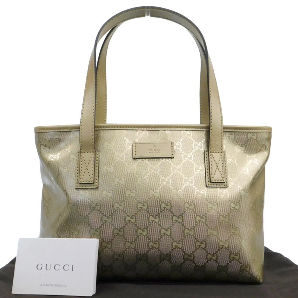 Pre-Owned   Implement Handbag Tote Bag Gold 211138 002123 (Like New)