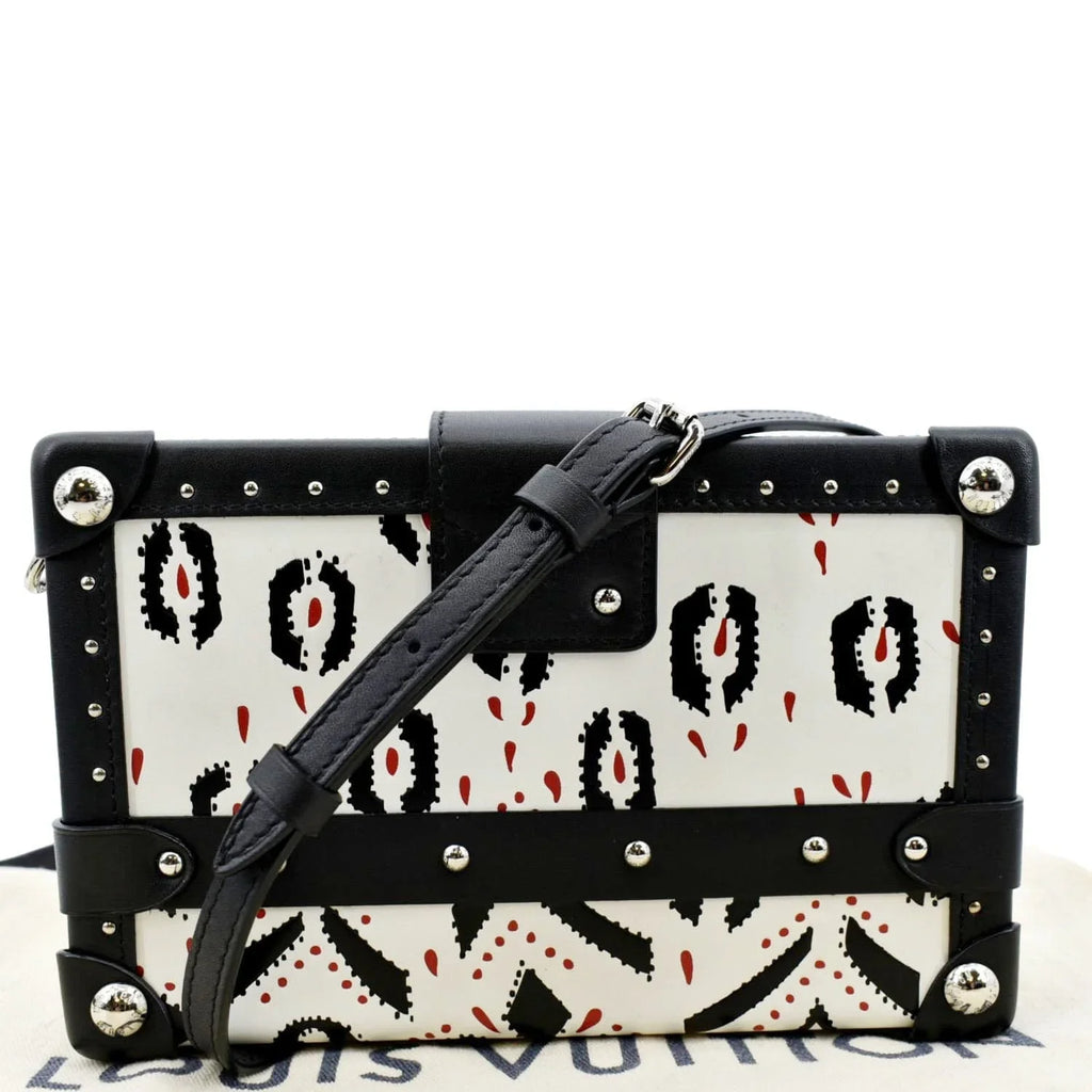 Pre-owned   Petite Malle Graphic Print Leather Crossbody Bag Black/Multicolor