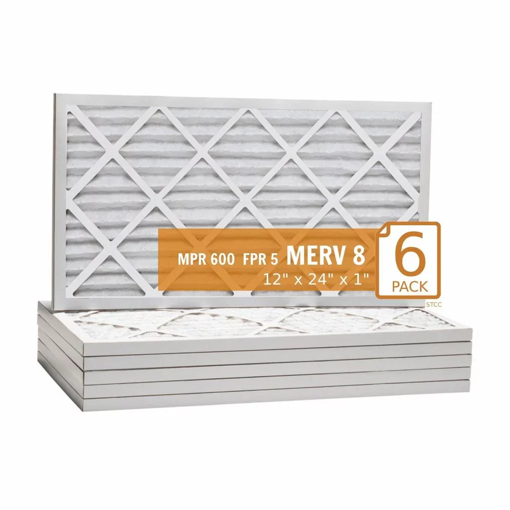 12x12x1 Key Pleat Purolator Air Filter -  8 (6 Pack)