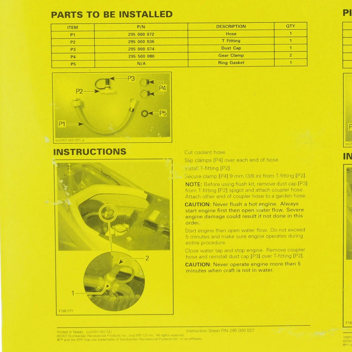Sea-Doo New  Engine Flush Kit, 295500068