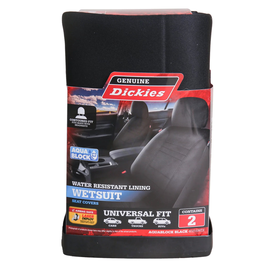 Genuine Dickies 2 Piece Aquablock Universal Car Seat Covers, Gray