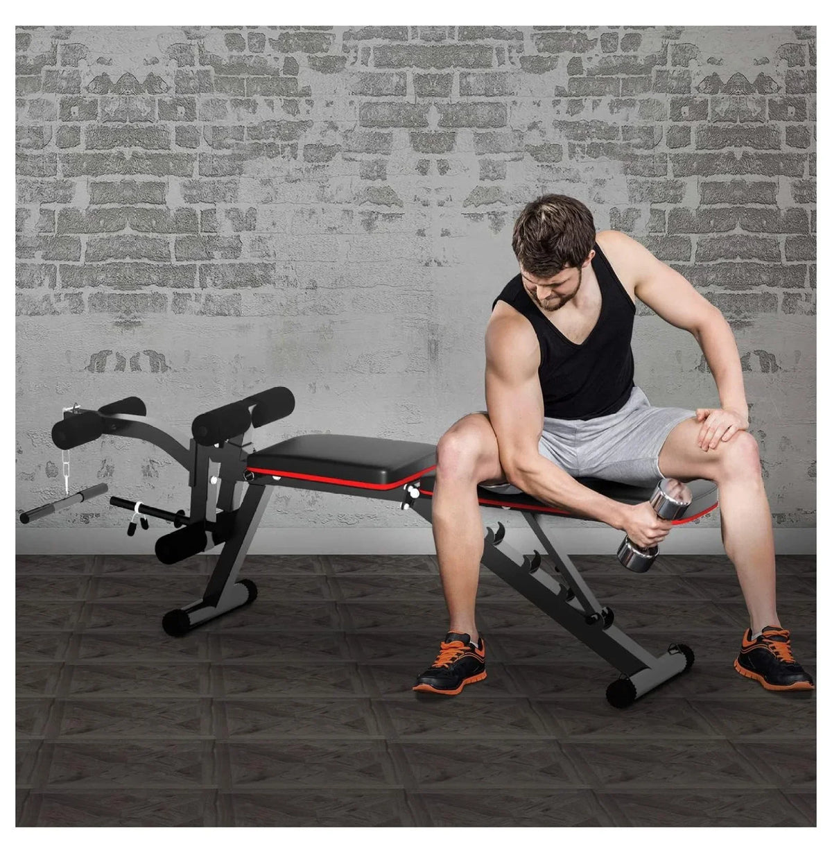 Adjustable Weight Bench Workout Bench with Leg Extension, Incline Decline Exercise Bench Strength Training Equipment Home Gym