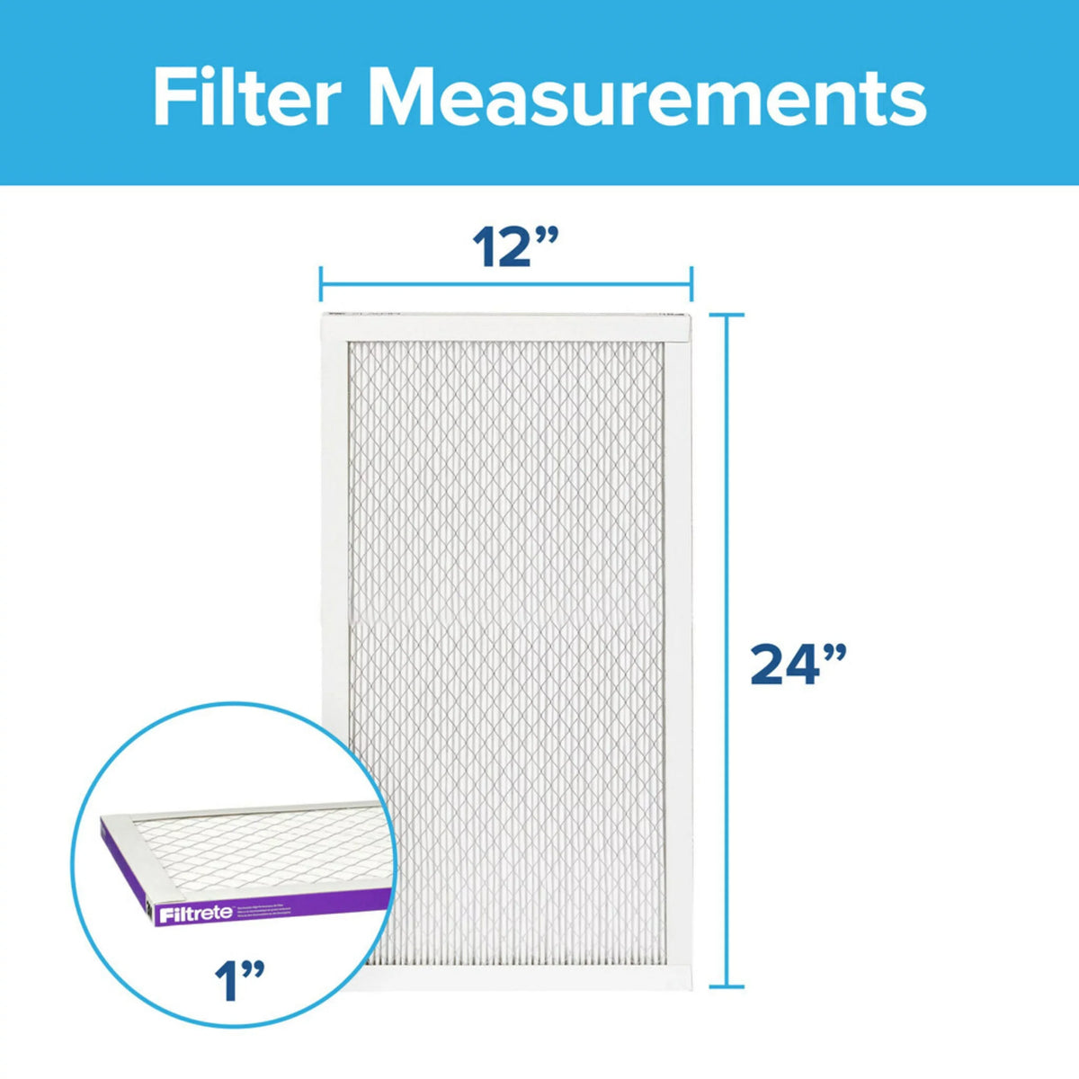 Filtrete 12x24x1 Air Filter,  1500  12, Advanced Allergen Reduction, 4 Filters