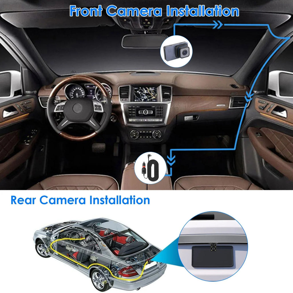 1080P Dual Lens Dash Cam, iMounTEK Universal Vehicle Driving Recorder, Car  with WiFi  G-Sensor  Control Motion Detection Parking Monitor Night Vision
