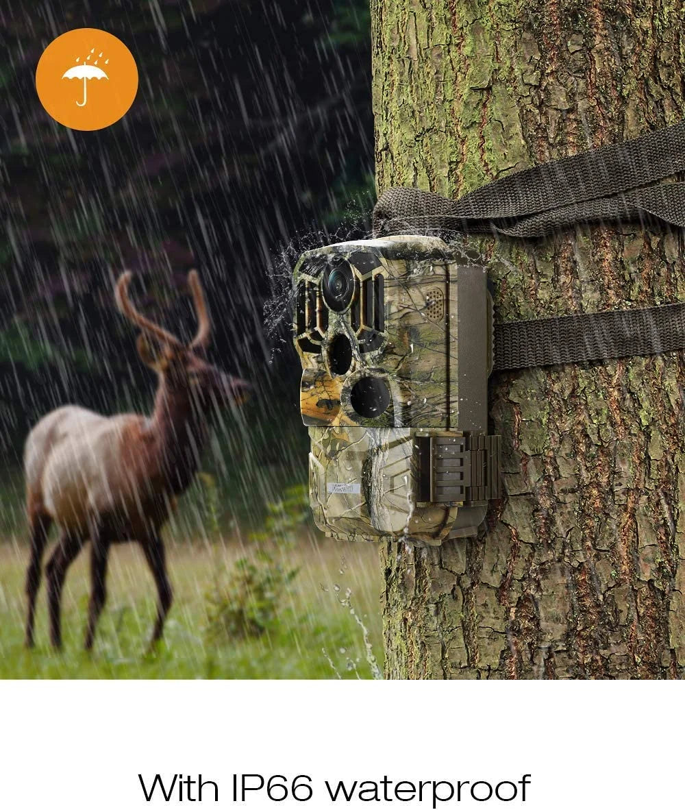 H80 WiFi Bluetooth Trail Camera 20MP 1296P Game Hunting Camera with Nigth Vision Waterproof