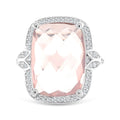 Sterling Silver Rose Quartz Cushion Briolette Ring