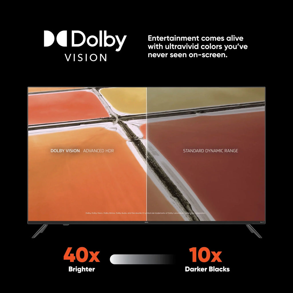 onn. 55”  4K  (2160p) Roku Smart  with Dolby Atmos, Dolby Vision, Local Dimming, 120hz Effective Refresh Rate, and  (100071701)