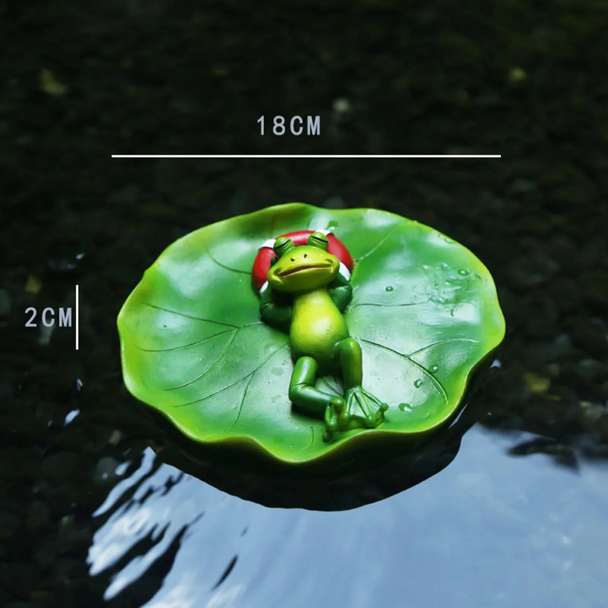 Simulation Water Floating Frog Ornament Animals Figurine Garden Statue Crafts Decor  Pool Accessories for Tabletop Shelf Office
