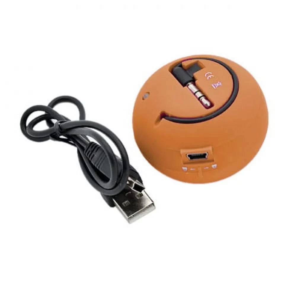 Wired Portable Universal Loud Speaker Orange Multimedia Audio System Rechargeable for Motorola Droid Turbo 2 - OnePlus 6 - Samsung Galaxy Tab S3 9.7 S2  8.0 (-T710)