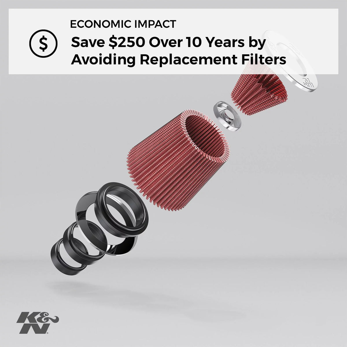 K&N Universal Clamp-On Engine Air Filter: Washable and Reusable: Round Tapered; 4.5 in (114 mm) Flange ; 6 in (152 mm) Height; 5.875 in (149 mm) Base; 4.5 in (114 mm) Top , -4740