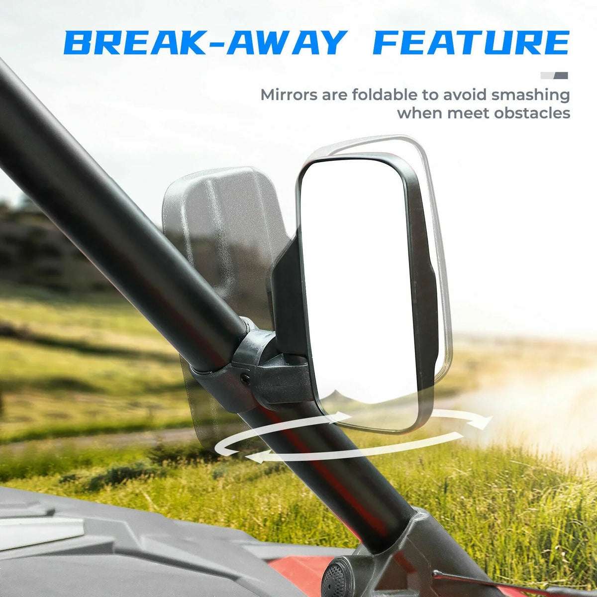Rear View Mirrors Set 1.75"-2" Bar Clamp Center Mirrors Compatible with Polaris  900 1000 Can-Am X3