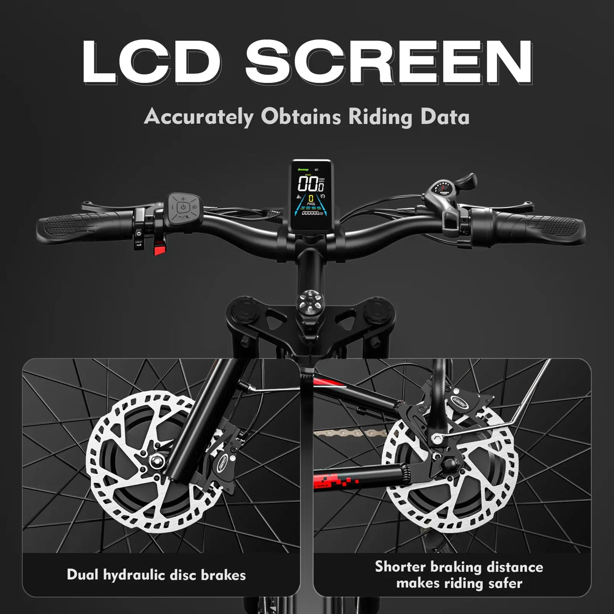 Adult Electric Bike 1500W Electric Bike, 52V 21Ah Removable Battery 26 Inch Fat Tire Off-Road Beach Mountain Electric Bike Full Suspension Dual Hydraulic Disc Brake Commuter Electric Bike 7-Speed Elec