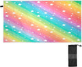 Bestwell Rainbow Star Beach Towel Oversized Towel Blanket, Thin Lightweight Microfiber Sand Free Quick Dry Towel, 30”X60” Multipurpose Pool Bath Yoga Swim Shower Towel