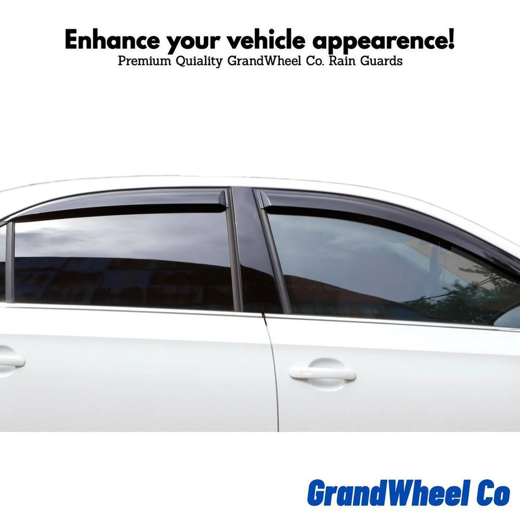 GrandWheel Co Smoke Tinted Tape-On Side Window Vent Visor Deflectors Rain Guards Compatible with Mitsubishi Outlander 2014-2021 - 4pcs. GW0389