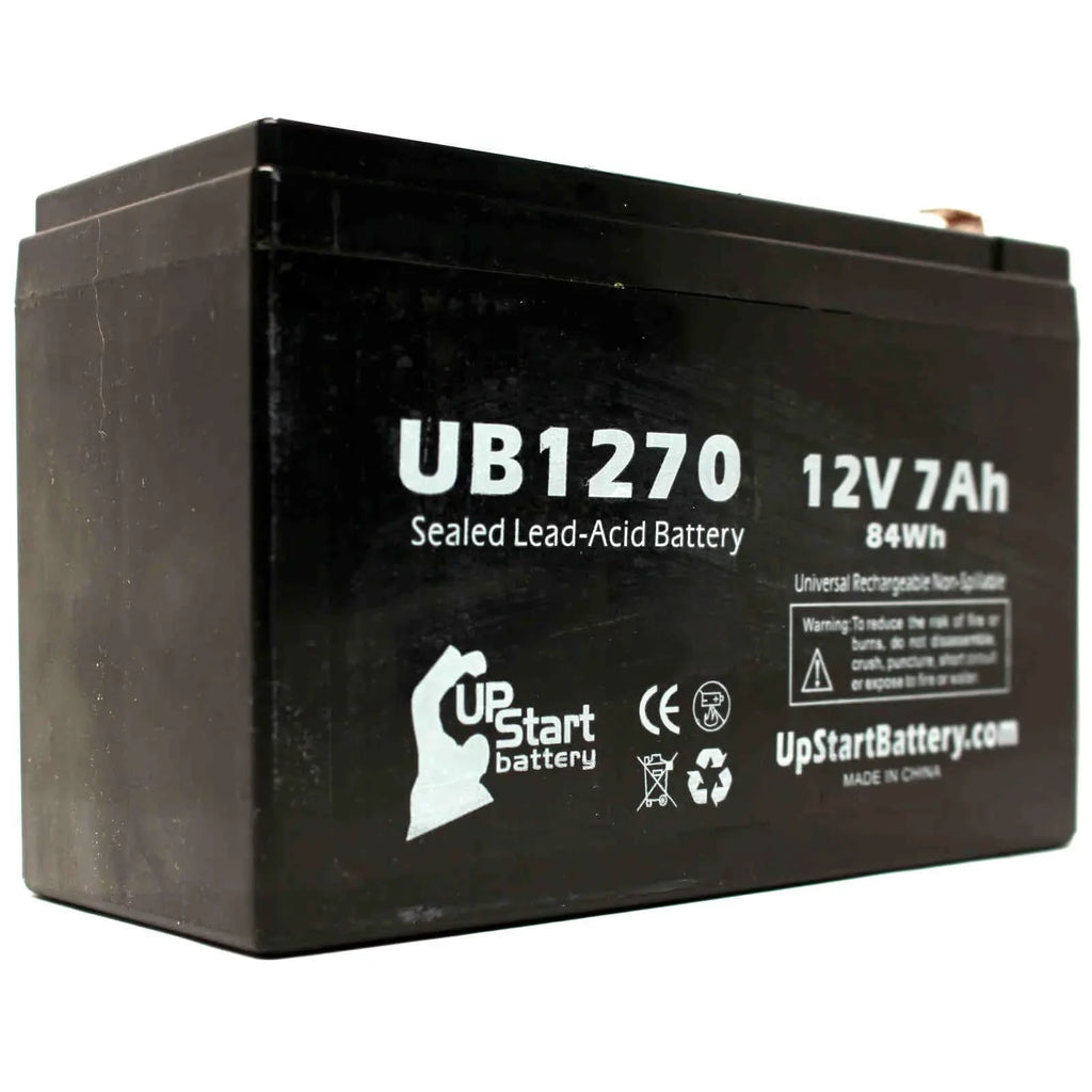 2x Pack - Compatible  - 2000 SURT2000XLI Battery - Replacement UB1270 Universal Sealed Lead Acid Battery (12V, 7Ah, 7000mAh, F1 Terminal, , ) - Includes 4 F1 to F2 Terminal Adapters