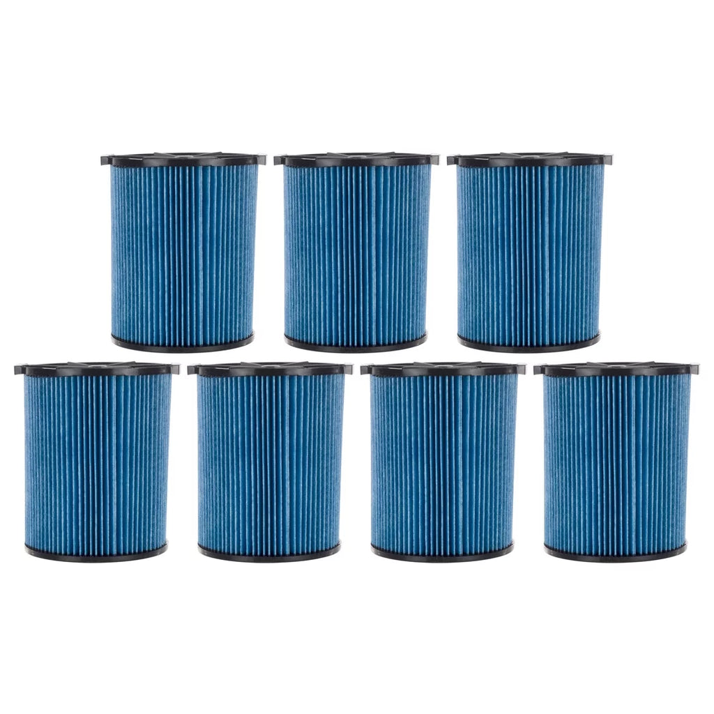 7 Pack 3-Layer Fine Dust Cartridge Filter Replacement Part 72952 Compatible with  VF5000, 5-20 Gallon Wet & Dry Vacuums, Washable & Reusable