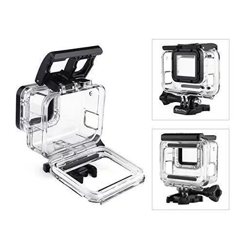 Side Open Skeleton Housing Case for GoPro Hero 5 6 7 Black Action Camera - Protective Lens Removal  Needed - Transparent Clear