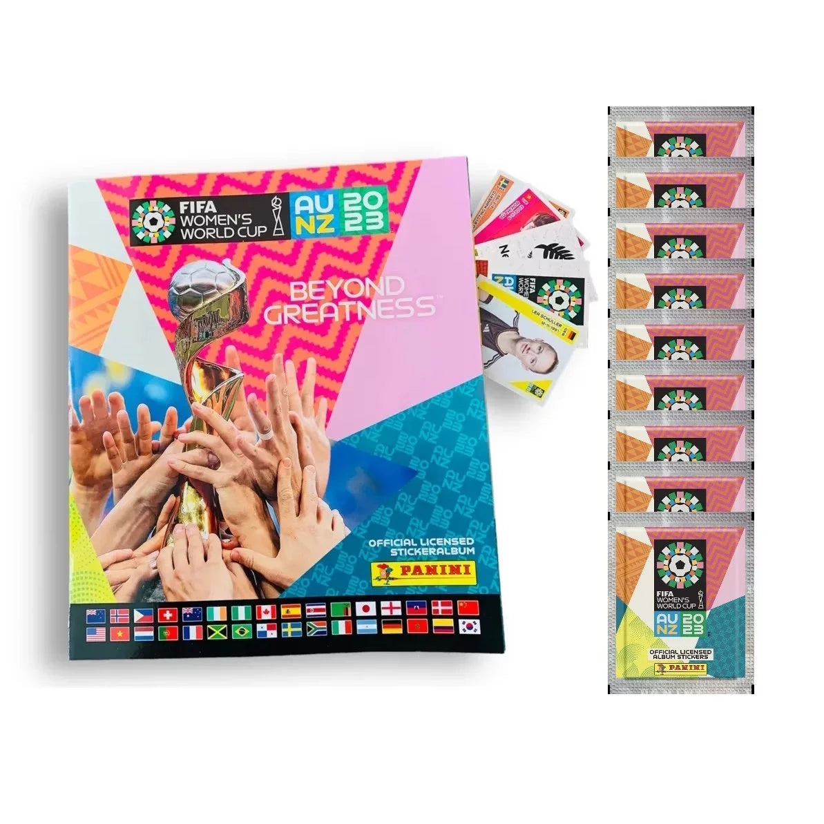 2023 Panini Women's  World Cup Stickers - Bundle 2 (100 Packs & Mega Starter Pack) (Album + 551 Stickers)