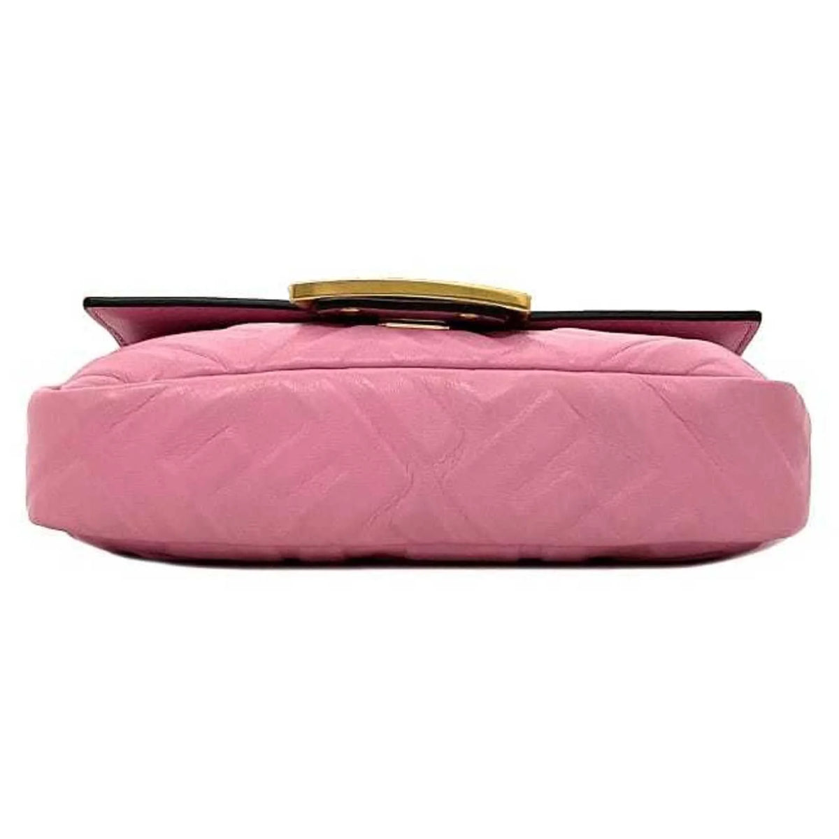 Pre-Owned Fendi Baguette Small Pink Gold 8BS017 Leather   Shoulder Bag  Embossed Ladies Chain (Like New)