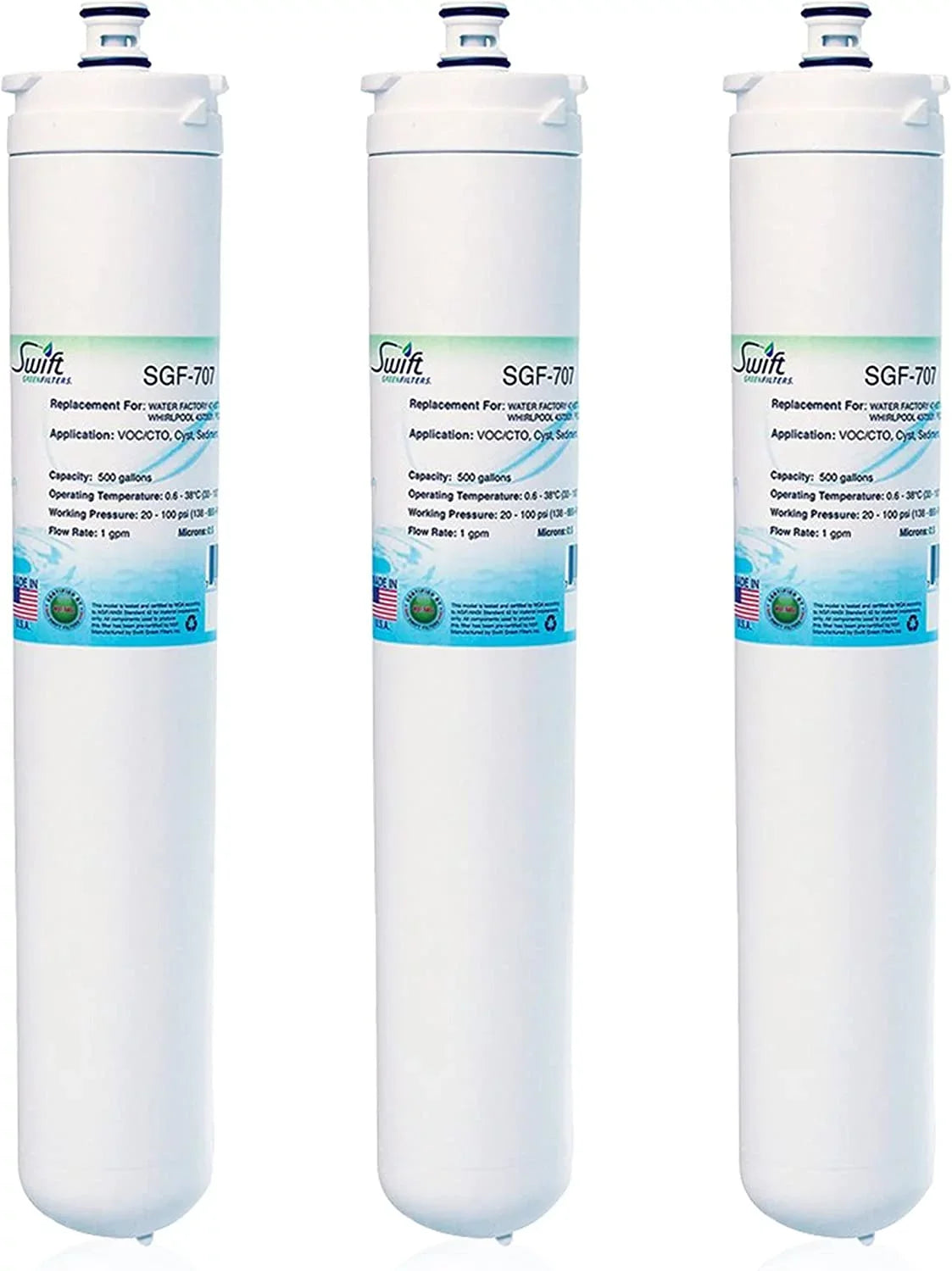 Swift Green Filters -707 Compatible for 47-55707G2,47-55707CM,4373531,-2 Commercial Water Filter (3 Pack),Made in