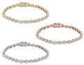 Tear Shaped Baguette Cluster 2.70  Diamond Tennis Link Bracelet Gold    4MM    7.75"