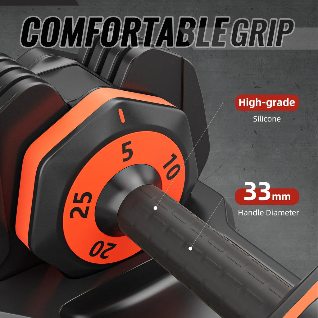Seizeen Dumbbells, 5-In-1 Adjustable Dumbbells Set, Free Weights Dumbbells 5-25 Pound for Man Woman Home Gym Workouts, Single