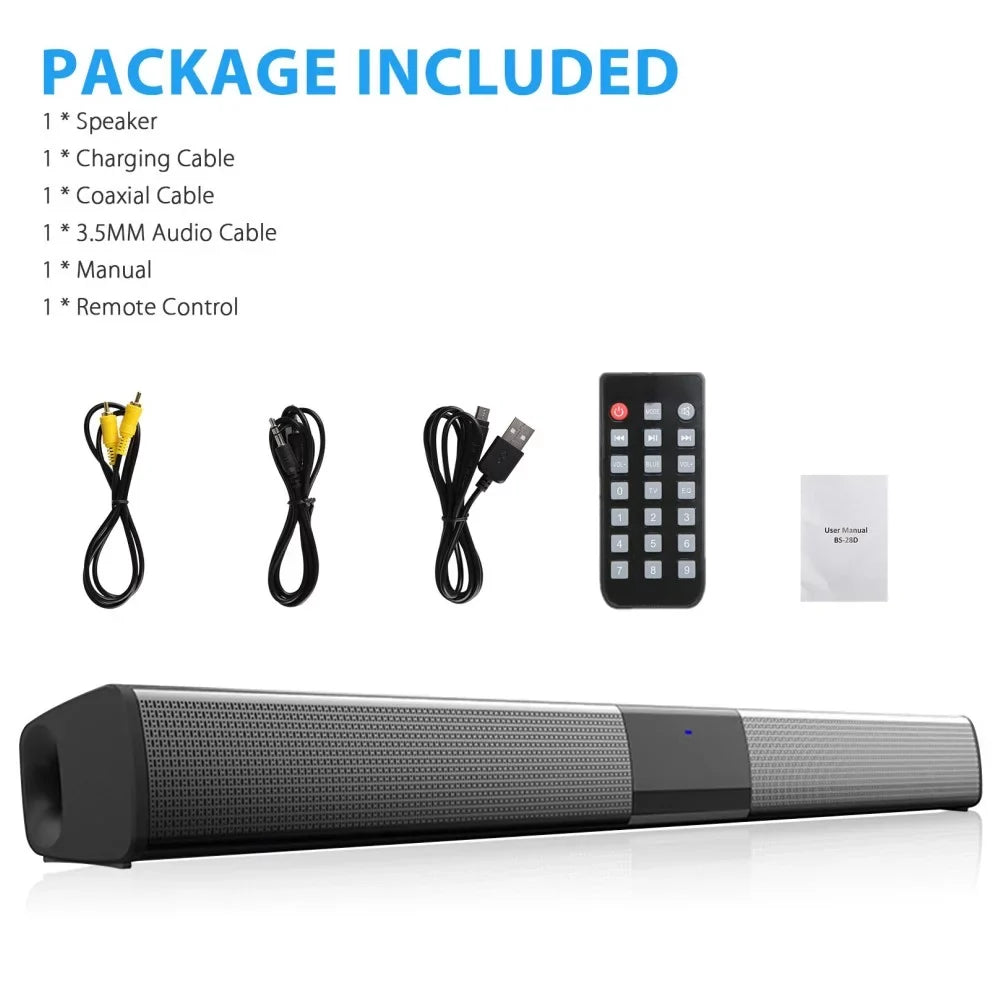 Sound Bar Bluetooth Speaker Surround Sound System Wired & Wireless 22 inch  Sound Bar