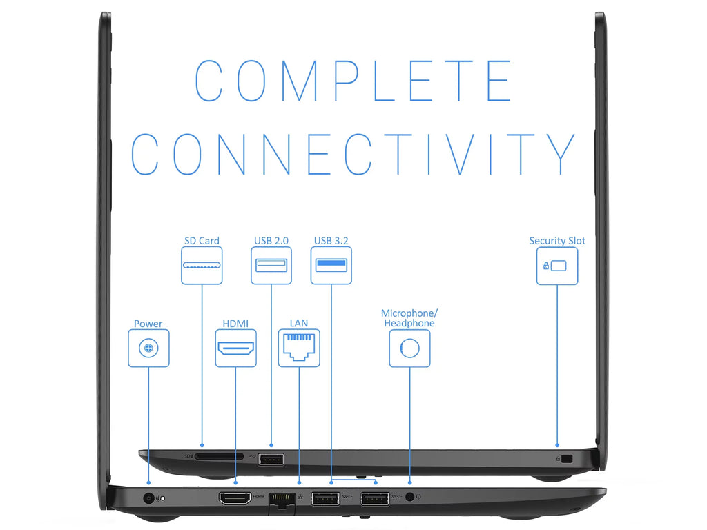 Dell Inspiron 3493 Laptop, 14"  Display, Intel Core i5-1035G4 Upto 3.7GHz, 16GB , 1TB NVMe , , Card Reader, Wi-Fi, Bluetooth, Windows 10 Pro