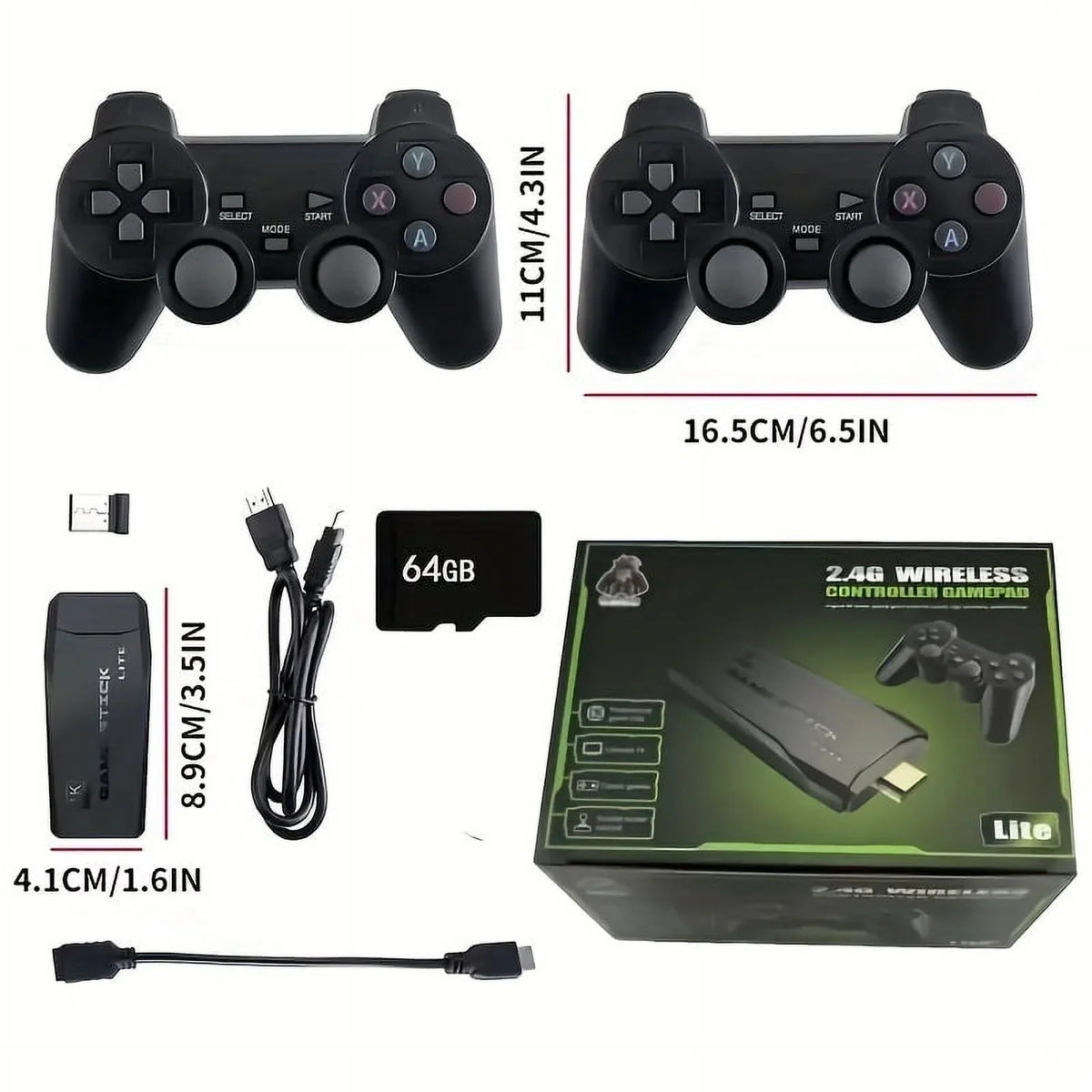 Wireless Retro Game Console - 64GB, 9 Emulators, 4K  Output