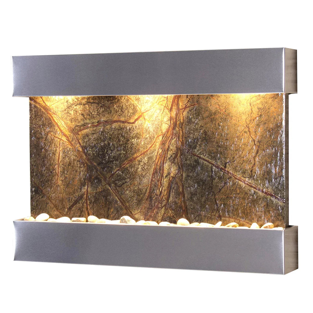 Adagio RCS2005 Reflection Creek Stainless Steel Green-Marble Wall Fountain