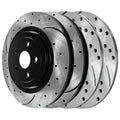 AutoShack Front and Rear Drilled Slotted Brake Rotors Black Set of 4 Replacement for 2012 2013 2014 Chrysler 200 2008-2009 Dodge Caliber 2012-2014 Avenger 2.4L 3.6L V6  BRAKEPKG1085