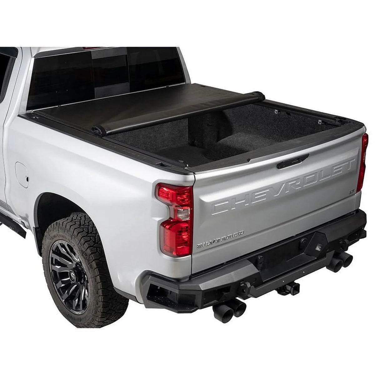 Tonno Pro Lo Roll, Soft Roll-up Truck Bed Tonneau Cover | -1095 | Fits 2019 - 2023 Chevy/ Silverado/Sierra, works w/ MultiPro/Flex tailgate 5' 10" Bed (69.9")