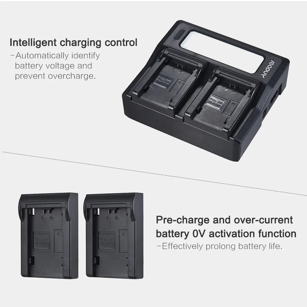 Andoer -FZ100 Dual Channel  Camera Battery Replacement for Sony A7III A9 A7RIII A7SIII