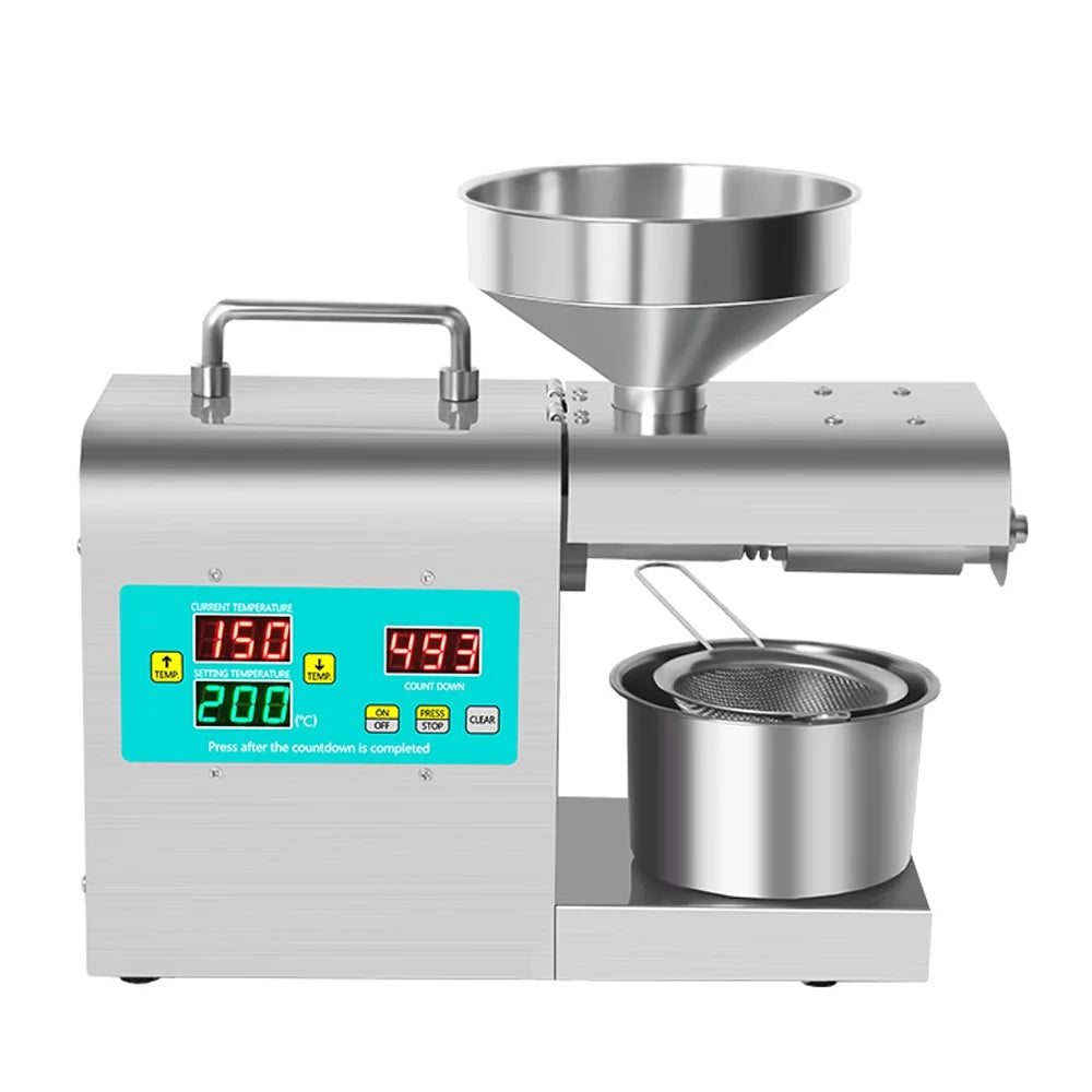 Tomshoo -312 Intelligent Stainless Steel Oil Presser Household Automatic Pressing Machine No-Fry Material Oil Extraction Device Digital Display with Temperature Adjustable Function