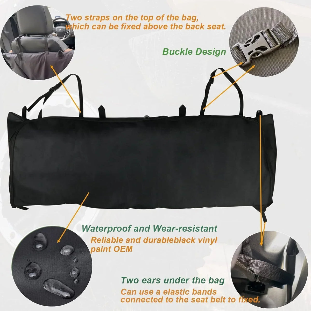 For Ford Bronco Accessories 2021-2023 4-Door 600D Soft Top Window Storage Bag