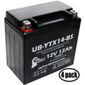 4-Pack UpStart Battery Replacement for 2012  F800ST,  800  Factory Activated, Maintenance Free, Motorcycle Battery - 12V, 12AH, -YTX14-