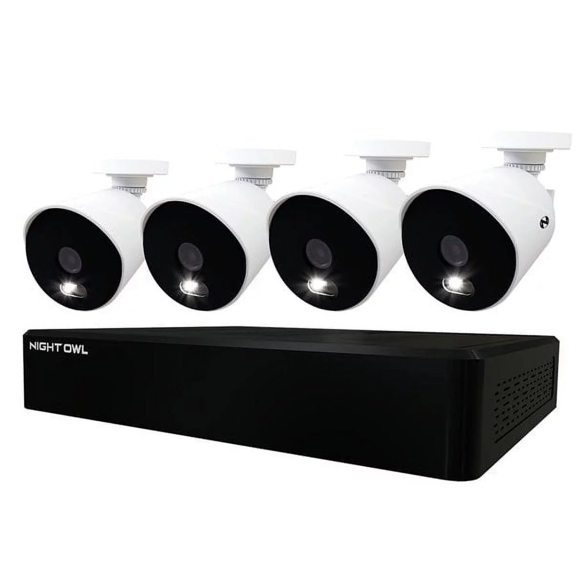 Night Owl Security Camera System , 12 Channel  with 1TB Hard Drive, 4 Wired 4K Ultra  Spotlight Surveillance Bullet Cameras, Indoor Outdoor Cameras with Night Vision