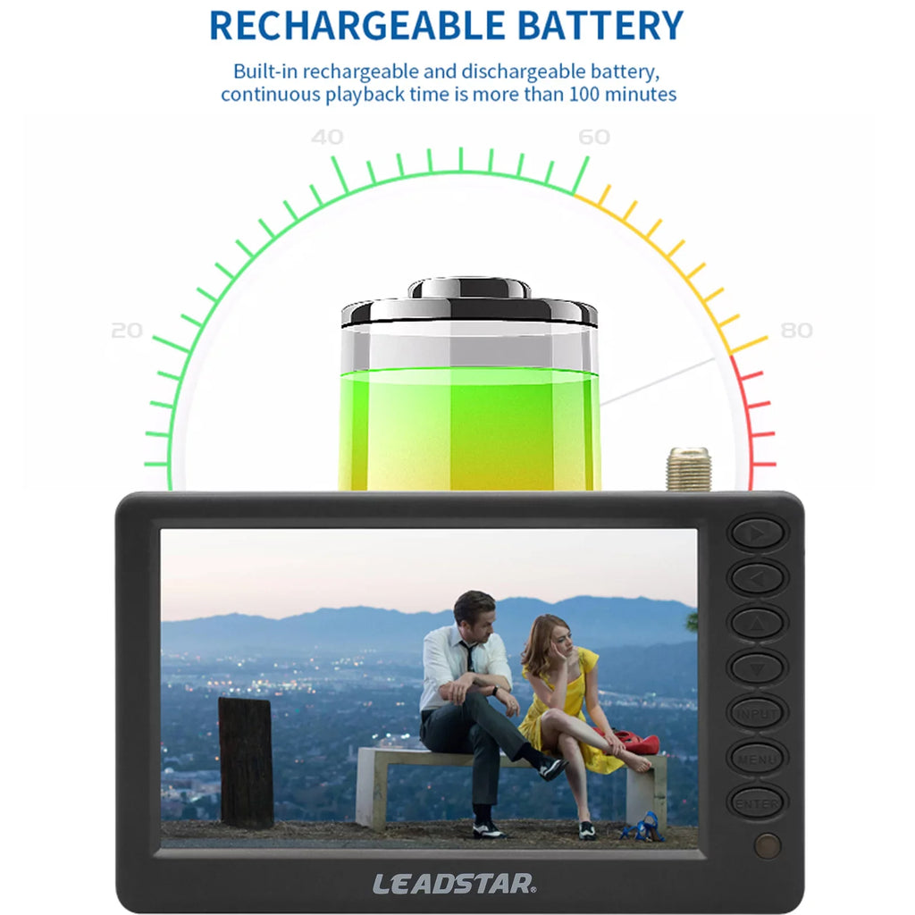 D5  Portable Digital  Player - 5-inch Screen, Pocket-Sized Car Television, Multimedia Player, Radio,  Card and U Disk Playback, Includes Remote Control