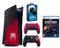 Sony PlayStation 5 Console – Marvel’s Spider-Man 2 Bundle With DualSense Red Controller, Miles Morales Game, & Dual Charger