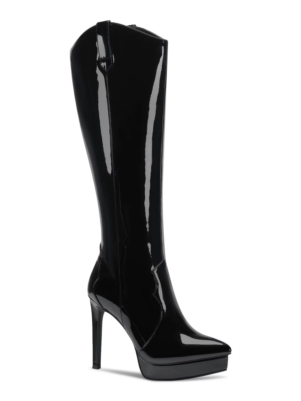 Womens Black 3/4" Platform Comfort Trixi Pointy Toe Stiletto Zip-Up Dress Boots 5 M