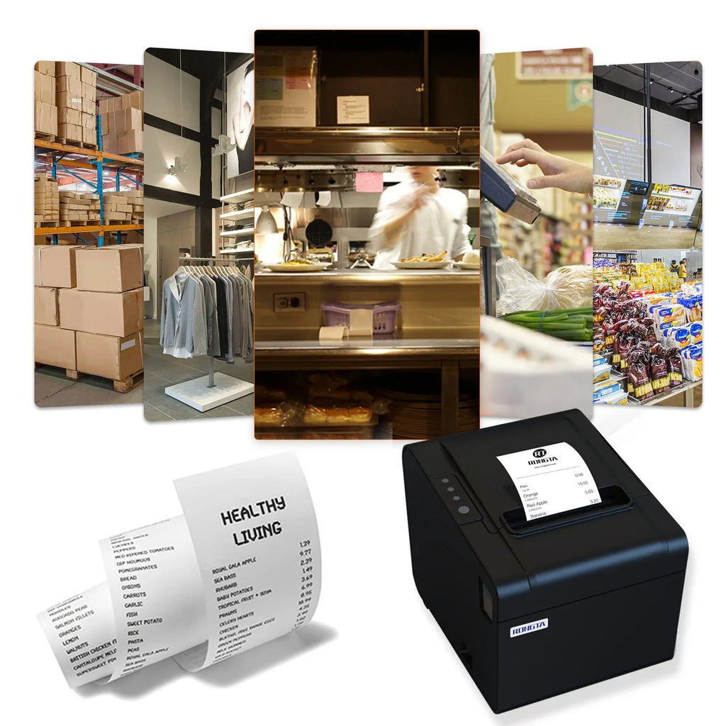 Printer, 80mm  Thermal Receipt Printer, Restaurant Kitchen Printer with Auto Cutter Support Cash Drawer, Serial Ethernet Interface Optional for Windows/Mac/Linux (RP326)