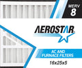 Aerostar 16x25x5   8, Air Bear Replacement Pleated Air Filter, 16x25x5, Box of 2