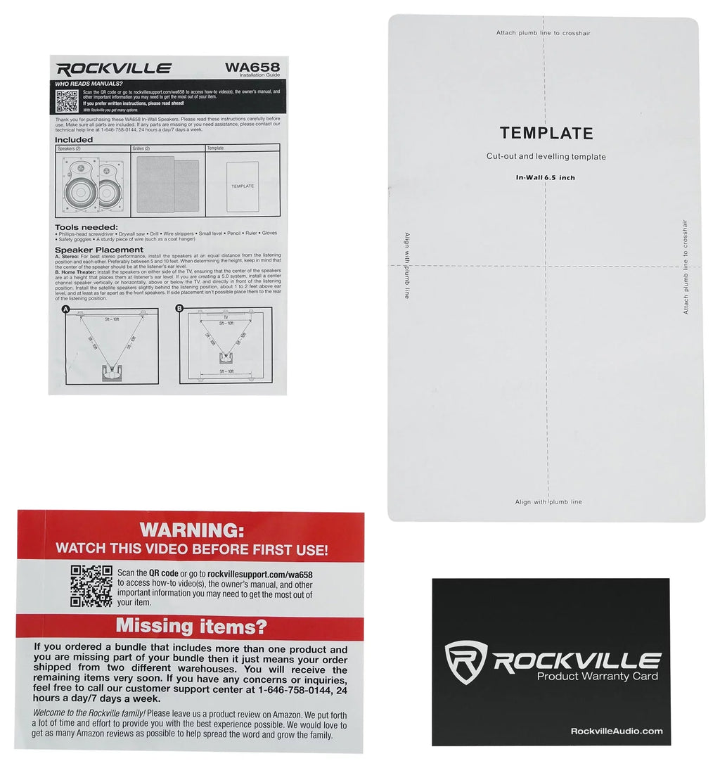 Rockville RPA40BT 4-Room/Zone Home Audio Kit w/Receiver+(8) In-Wall Speakers