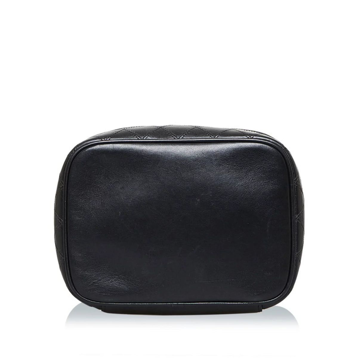 Pre-Owned Chanel Cocomark Bicolore Vanity Bag Handbag Black Lambskin Ladies  (Fair)